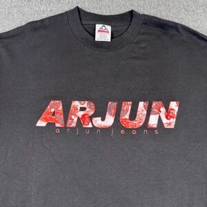 Vintage Arjun Jeans T-Shirt Mens XXL Black Long Sleeve Surf Rap Hip Hop Y2K